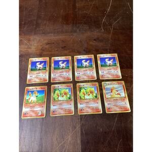 Set Of 8 Japanese Pokemon Pocket Monsters Ponyta And Rapidash ‘Fire’ Cards